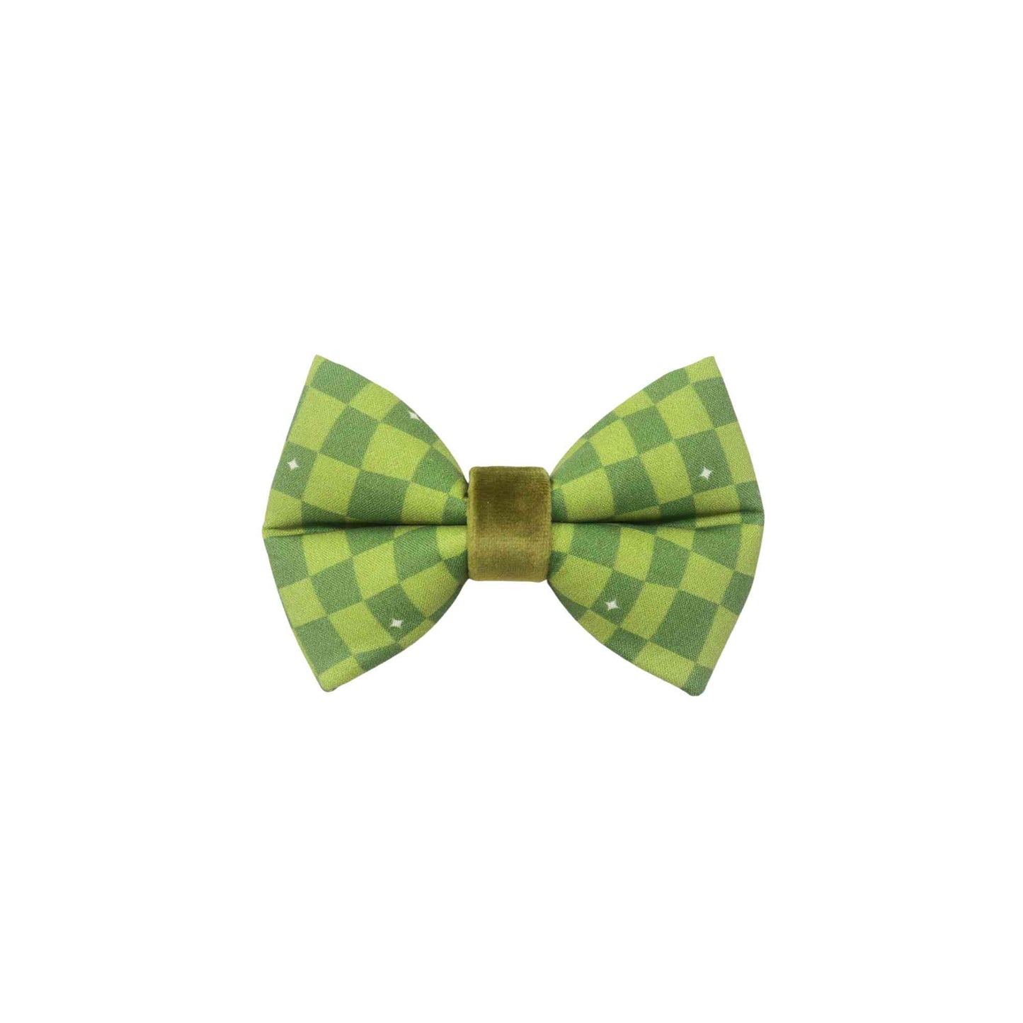 "Kiwi Grid" Puffy Bow Tie