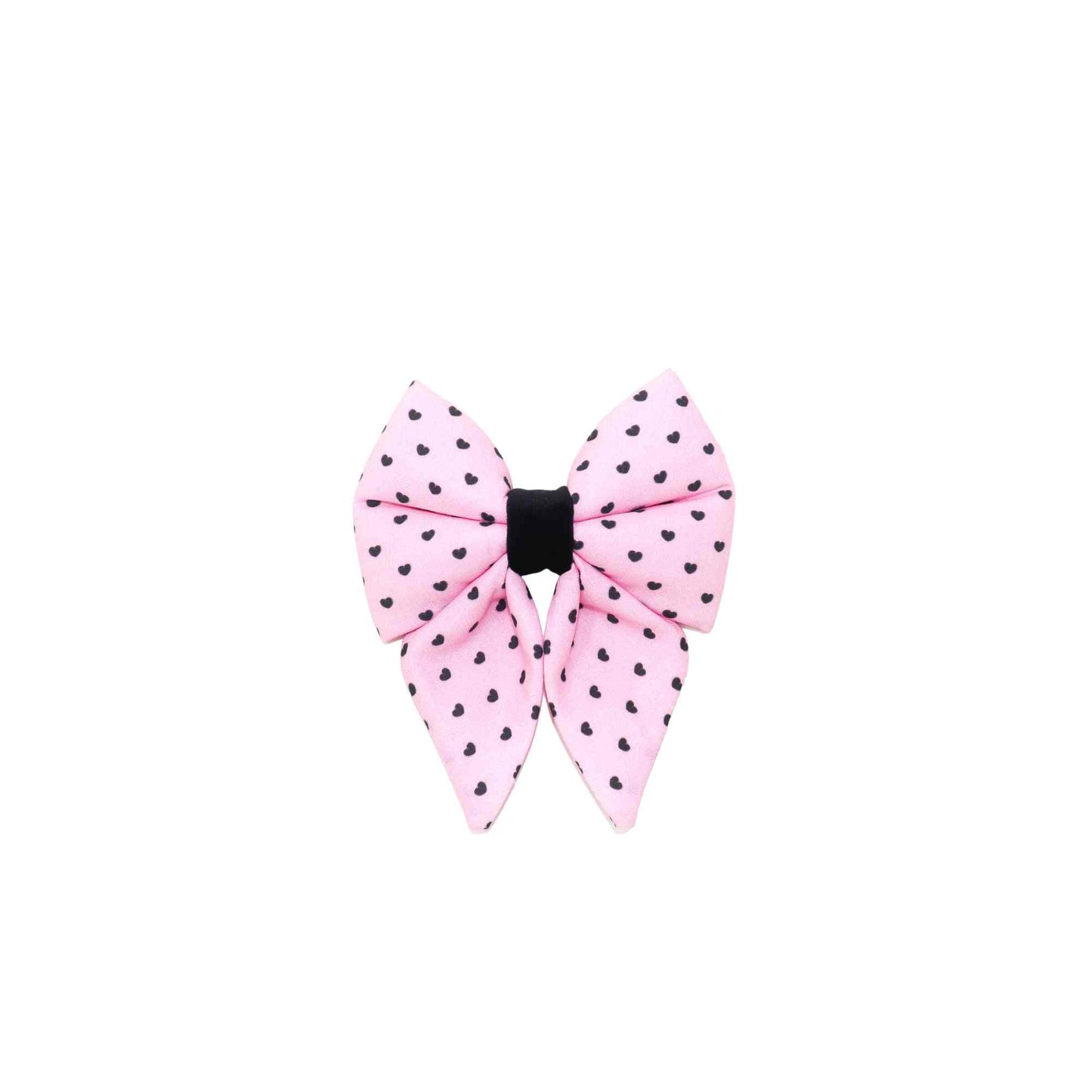 HANDMADE PINK DOG SAILOR BOW FOR VALENTINES DAY.