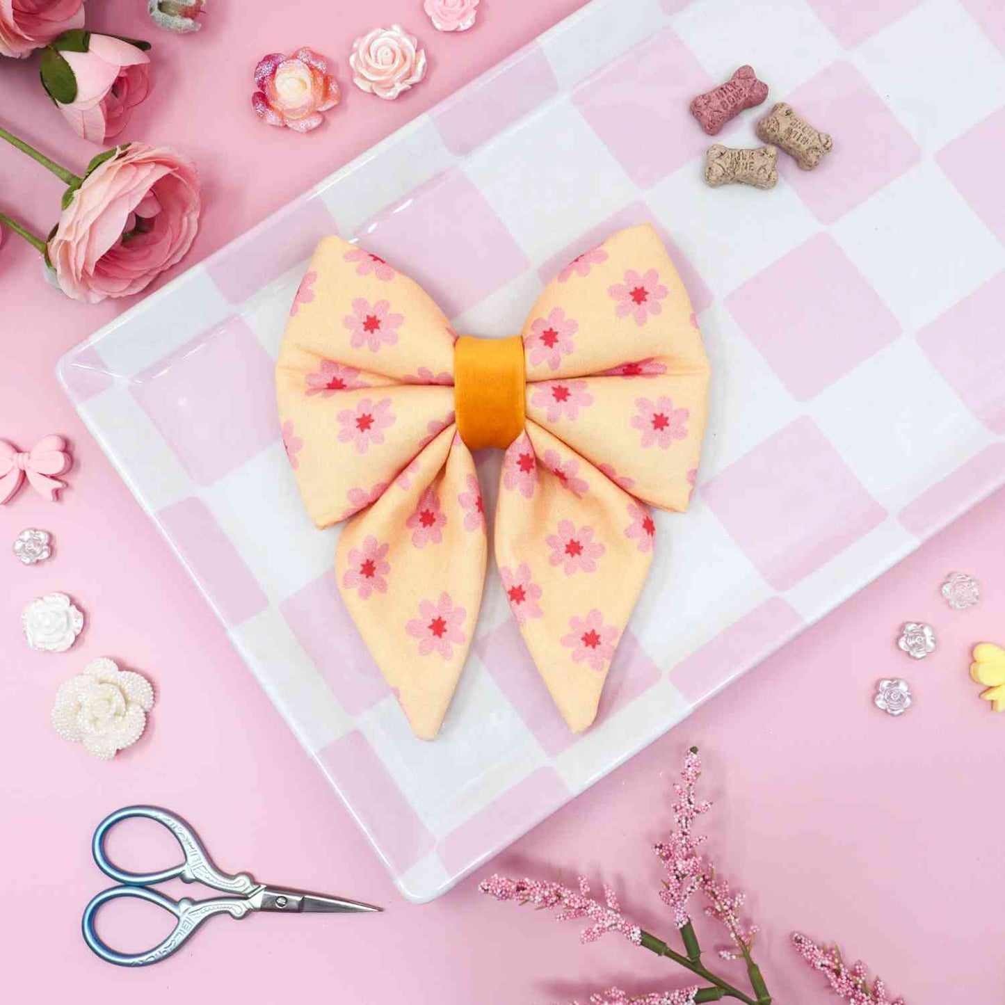 "Blush and Gold” Sailor Bow