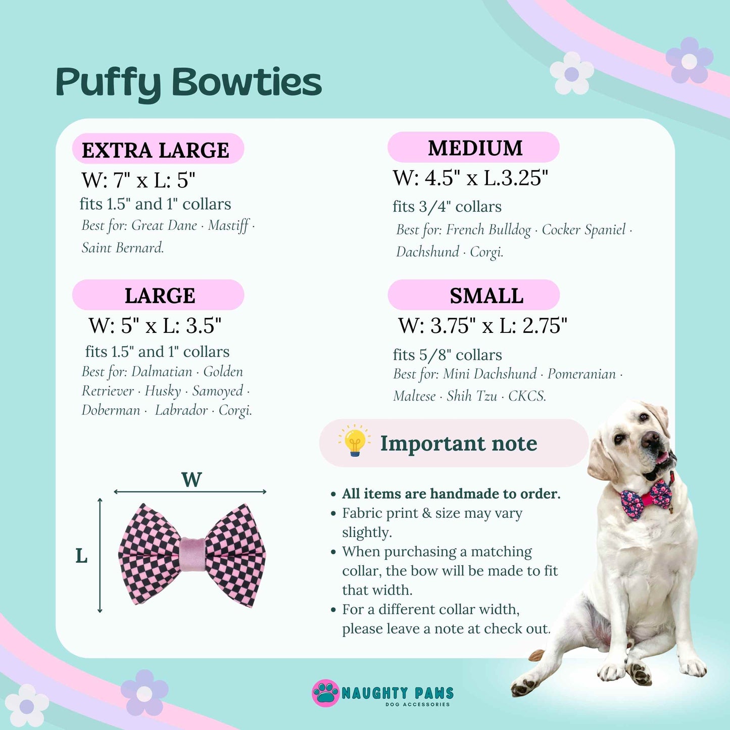 "Buttercup Garden" Puffy Bowtie