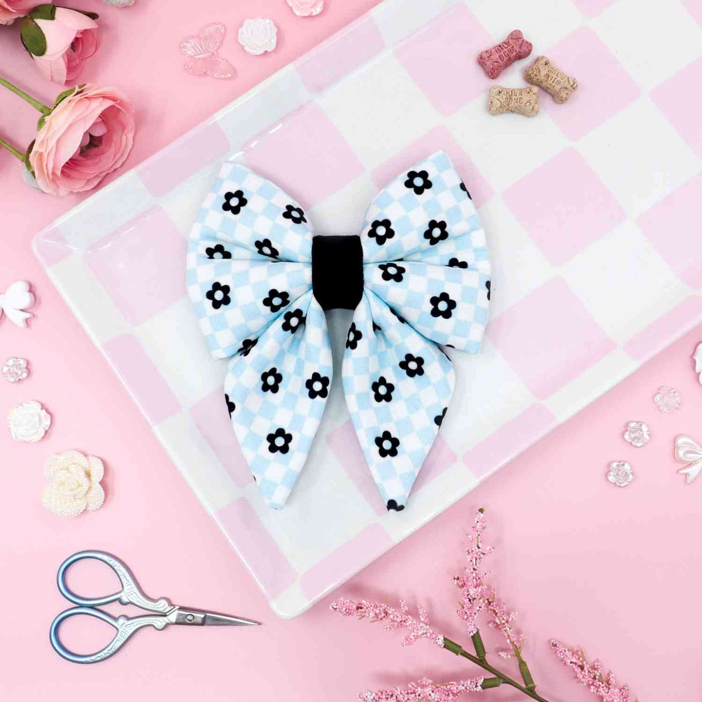 “Checkered Chic” Sailor Bow