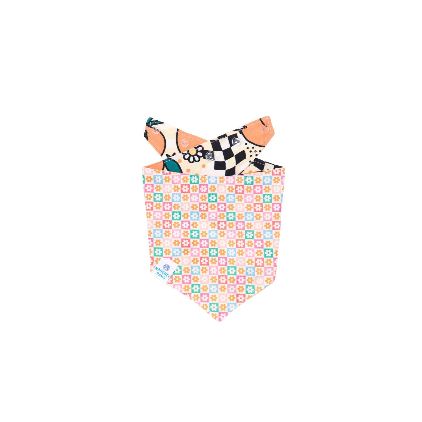 "Retro Floral" Reversible Bandana