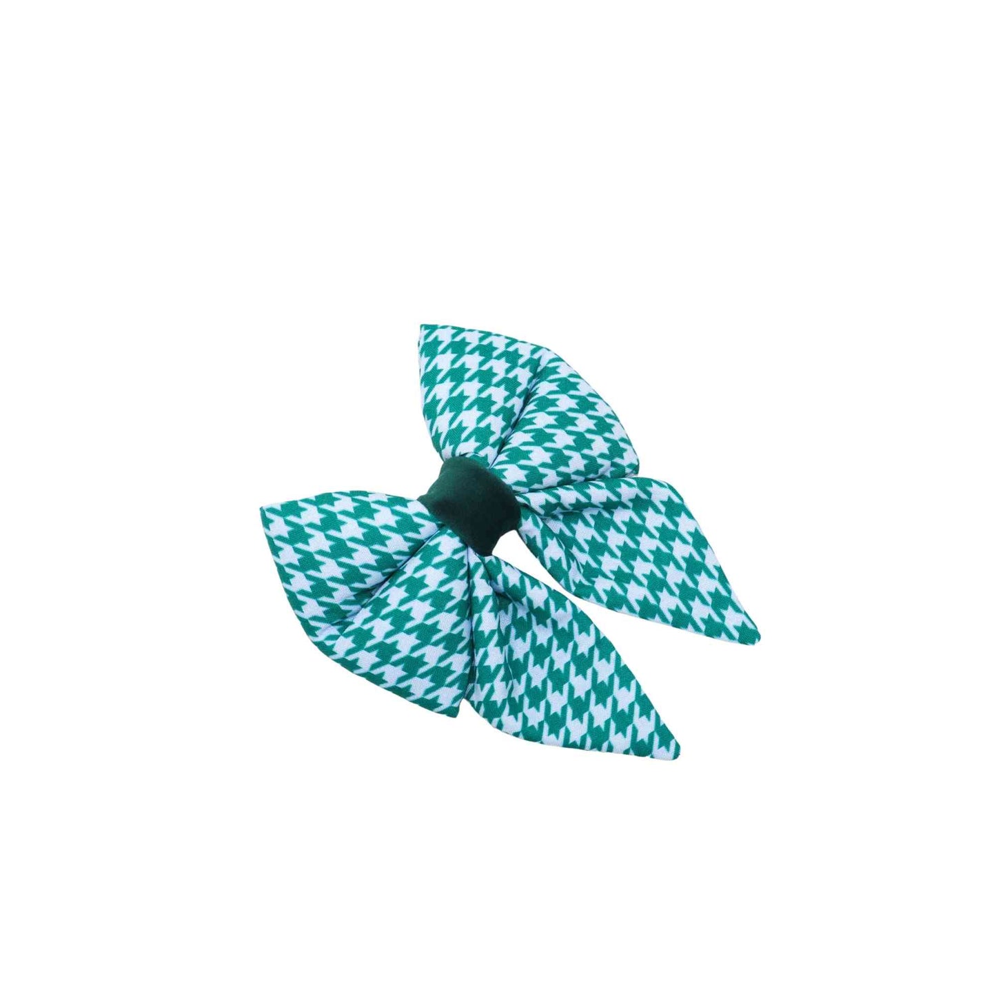 Upgrade your pup's accessory game with our Green and Blue Houndstooth Boy Dog Sailor Bow! This handmade bow is designed to slip easily over your pup's collar and comes in a range of sizes to fit dogs of all breeds and sizes. Made with high-quality fabric and expert craftsmanship, this bow is both durable and comfortable. The green and blue houndstooth print is perfect for the stylish boy pup and adds a touch of sophistication to any outfit.