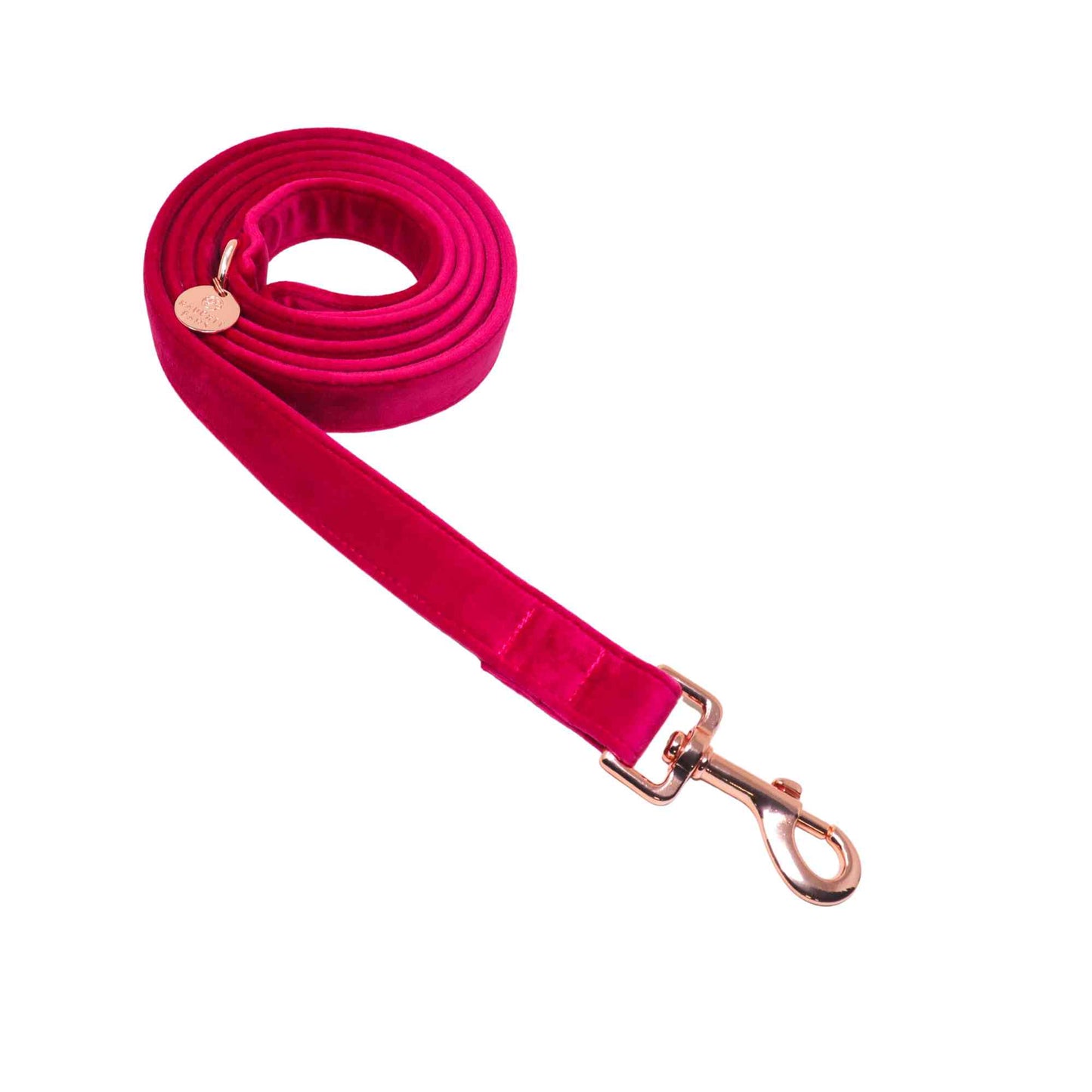 FUCHSIA VELVET DOG PET LEASH