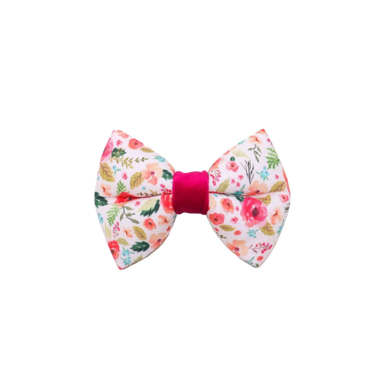 Elevate your furry friend's style with our handmade fuchsia floral dog bow tie! Our bow tie is designed to fit over your pet's collar, making it easy and comfortable to wear. Handmade in Michigan with high-quality materials, this bow tie is built to last and designed to impress. The beautiful fuchsia floral design adds a touch of elegance to any outfit, making it perfect for special occasions or everyday wear.