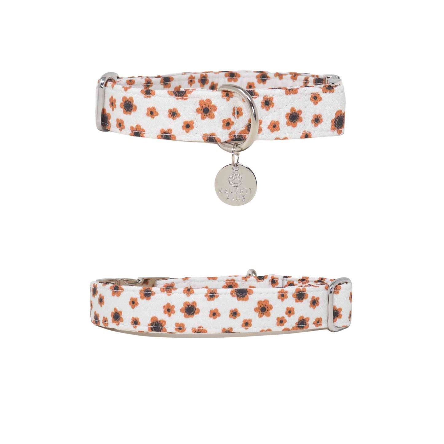 Looking for a collar that's both bohemian and beautiful? Our "Cappuccino Blooms" Boho Brown and Cream Floral Girl Dog Collar is the perfect choice! Available in sizes ranging from extra extra small to extra large, our collar is designed to fit dogs of all sizes. The unique and stylish floral pattern features shades of brown and cream, creating a subtle and sophisticated look.
