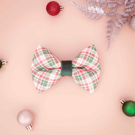 "Holiday Tartan" Puffy Bowtie