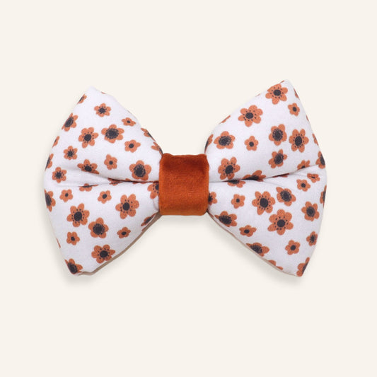 "Cappuccino Blooms" Puffy Bow Tie