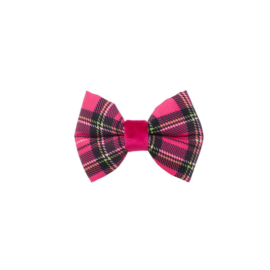 "Midnight Rose Plaid" Puffy Bowtie