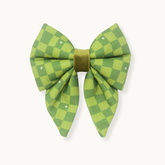 "Kiwi Grid" Sailor Bow