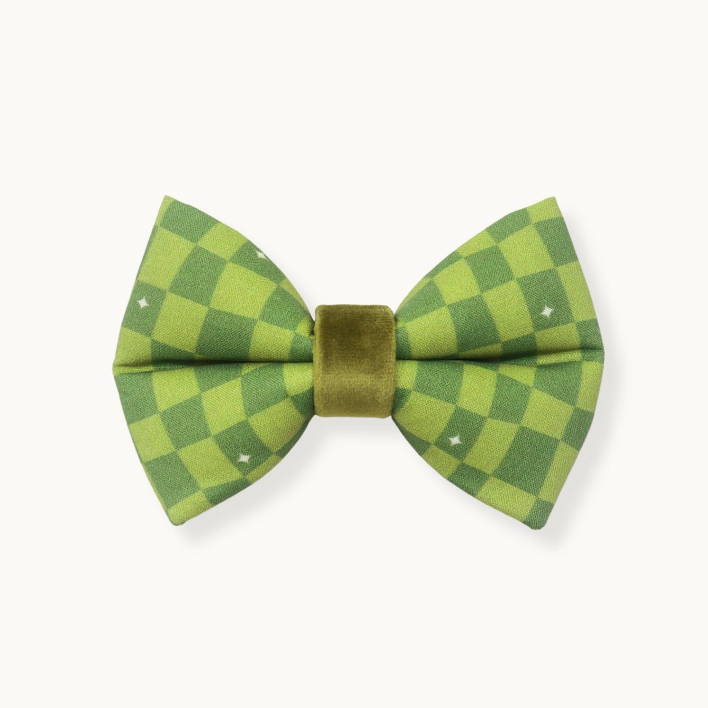 "Kiwi Grid" Puffy Bow Tie