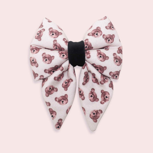 Teddy Bear Sailor Bow Tie, Boho Pet Accessory, Over the Collar Bow | Bear Hugs