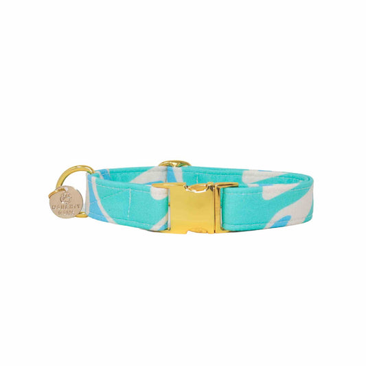 Green and Turquoise Groovy Wave Design with Metal Hardware - Perfect for Summer - Available in Sizes XXS to XL - Ideal for Male Dogs