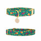 "Summer Field" Handmade Green Vibrant Floral Girl - Female Dog Collar - Stylish and Durable Accessory for Your Pup"