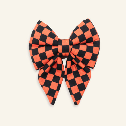 "Pumpkin Check" Sailor Bow
