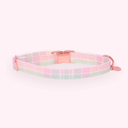 soft pastel checkered dog collar cottagecore aesthetic handmade pet collar