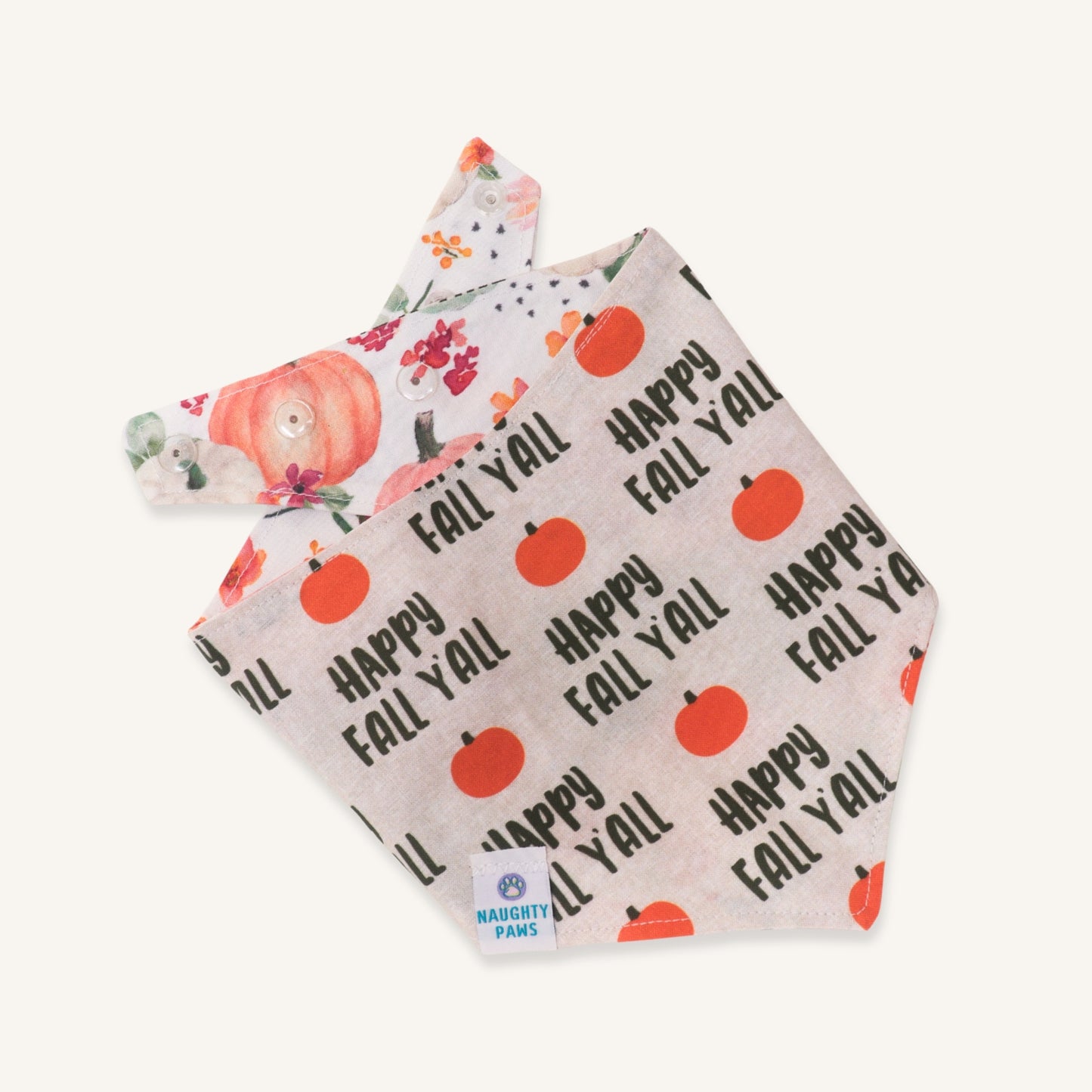 "Happy Fall" Reversible Bandana