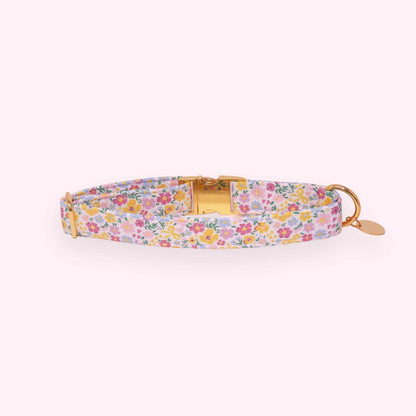 spring floral dog collar soft pastel buttercup pattern cottagecore style