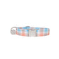 Crafted with care using only the finest materials, our collar is designed to provide your furry friend with the comfort and style they deserve. The unique blue and orange tartan pattern is neutral enough to suit any dog's style, making it a versatile accessory for any occasion.
